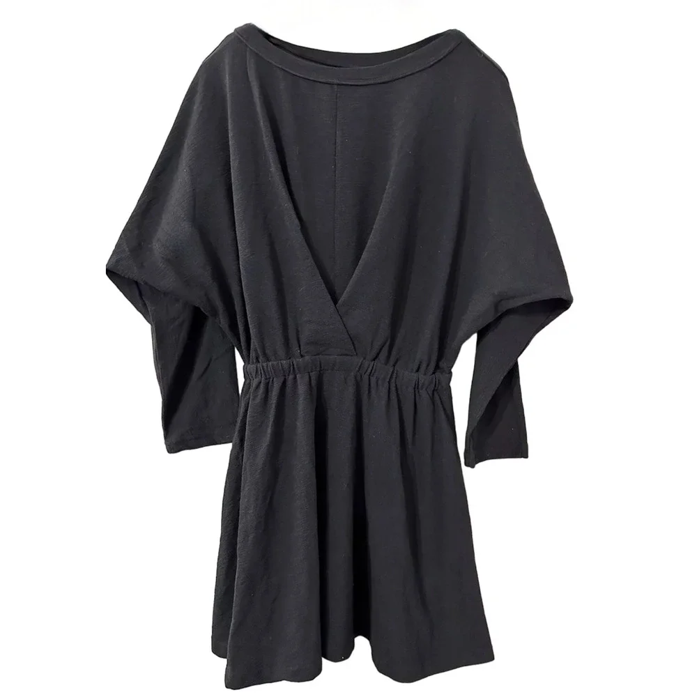 NEW FREE PEOPLE FP BEACH FREE-EST BLACK SANTA MARIA MINI DRESS OB1615415 SIZE M